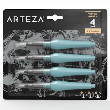 Water Brush Pens, Assorted Tips - Set of 4