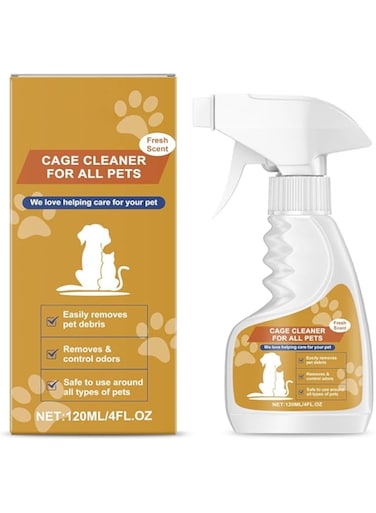 Pet Odor Eliminator for Home, Pet Cleaner, Pet Cage Cleaner Spray Scented Odor Remover, for Strong Dog or Cat Pee Smells on Carpet, Furniture and Indoor Outdoor Floors, 120ML