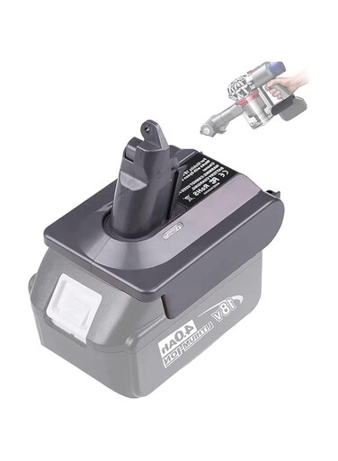 【Upgraded】 3-in-1 V6/V7/V8 Adapter for Makita 18V Lithium Battery Convert to for Dyson V6/V7/V8 Handheld Vacuum Cleaner Battery Compatible with V6/V7/V8 Animal Absolute V6/V7/V8 Common (Makita)