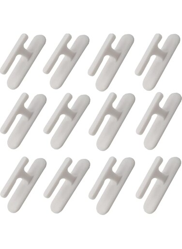 NSBELL 12PCS Blind Cord Twister Safety Blind Cord Hooks Adhesive Blind Cord Holder Window Blinds String Holder Child Proofing Blind Cord Wind Up Blind Cord Wrap Cleat for Home Office