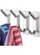 4pcs Stainless Steel Adhesive Hooks Wall Mounted, Heavy Duty Storage Wall Mount Hooks for Hanging Coat Clothes Towels Hat Bags for Home Entryway Bathroom Bedroom Kitchen Living Room (Silver)