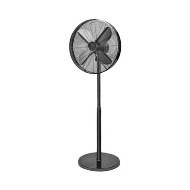 16 Inch Pedestal Fan 50W 4 Blade, 3 Speed, Adjustable Height, 90&deg; Oscillation, Black Finish