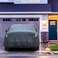 Car Cover Sunscreen UV Protection, Full Exterior Cover with Mirror Pocket/Driver Door Zipper/Warning Strip, Outdoor Vehicle Body Cover Wind/Water/Weatherproof Universal for Van SUV Jeep(525x195x185cm)