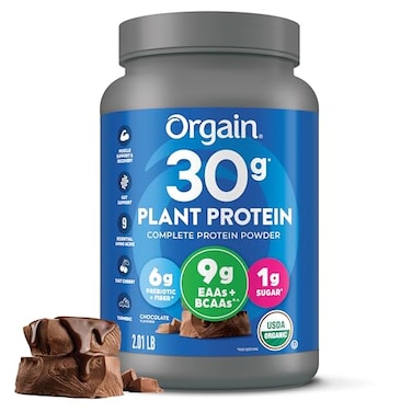 Orgain Organic Sport Vegan Protein Powder, Chocolate - 30G Plant Based Protein, For Preworkout Or Muscle Recovery, With Turmeric, Ginger, Beets &amp; Chia Seeds, Gluten Free, Dairy Free, Soy Free - 2.01Lb