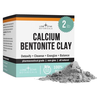 Calcium Bentonite Clay Healing Powder - Pure Pharmaceutical, Better Than Food Grade - Face, Body &amp; Hair Detox Mask, for Internal Use, Natural Mud Masks, Deep Pore Cleansing for Health &amp; Beauty