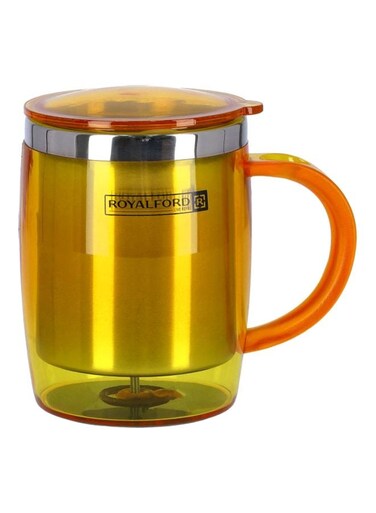 Double Wall Travel Mug Ss Inner Pot Hot Cold Orange/Yellow