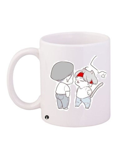 Printed Coffee Mug White/Grey/Red