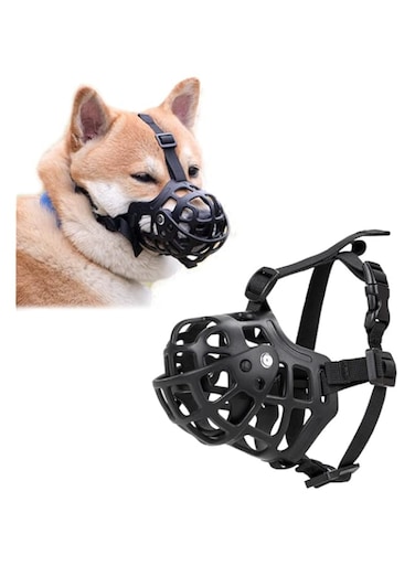 NeoStyle Dog Muzzle,Comfortable Breathable Mesh Soft Fabric, Adjustable Loop Pet Muzzle, Anti Biting Barking Chewing forSmall, Medium and Large dogs (Silicone, L (mouth circumference 25-29cm))