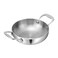 Platinum Tripy Stainless Steel Mini Kadai - 14cm (600 ml), Compact Design for Healthy Cooking, Induction Friendly Versatile Small kadhai, Use Less Oil, Sturdy and Durable - 5 Years Warranty