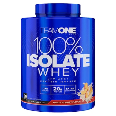 Team One Life 100% Isolate Whey, Peach-Yoghurt, 2 Kg