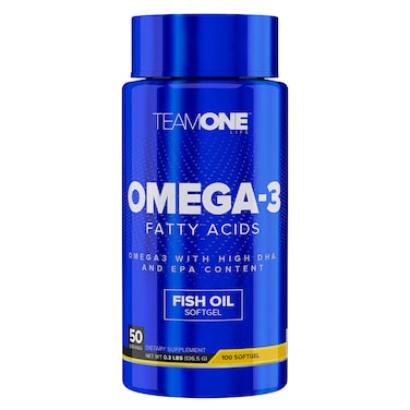 Team One Omega 3 Fatty Acids, 100 Softgels, 2000 mg, High DHA and EPA Content