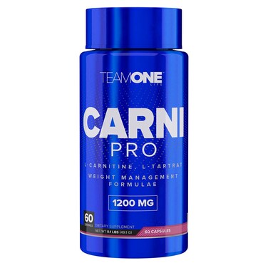 Team One Carni Pro, 60 Capsules, 1200 mg, Weight Management, L-carnitine L-tartrate