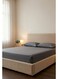 Cotton 3-Piece Microfiber Super King Fitted Sheet Set &acirc;&euro;&ldquo; Dark Gray Striped 200 x 200 cm with Full Elastic &amp; 2 Pillowcases