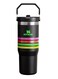 IceFlow 30oz Stainless Steel Tumbler with Leak-Resistant Flip Straw - Vacuum Insulated Water Bottle for Home, Office, or Car, Keeps Drinks Cold for 12 Hours or Iced for 2 Days, Neon Multi