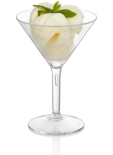 Martini Glass Pieces Stemware - Unbreakable Polycarbonate Martini Glass - 283Ml