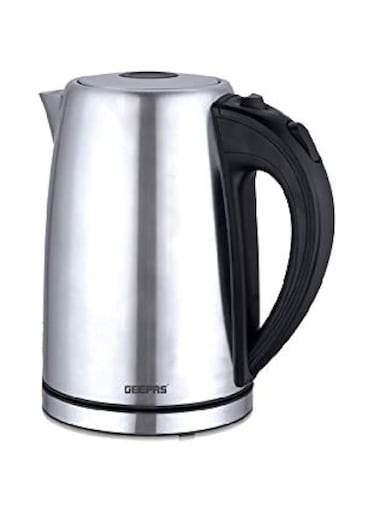 Geepas Stainless Steel Electric Kettle 1850 Watts, Silver, 1.8 Litre, Gk6123