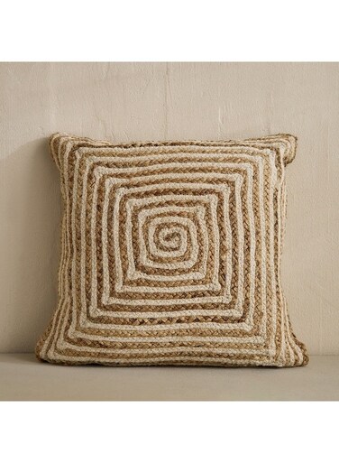 Box Eco Swrils Handmade Jute Filled Cushion - 50x50 cm