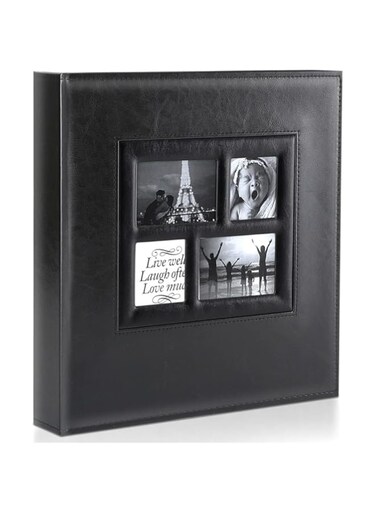 Tazweeq Photo Album,600 Photos Large Capacity Leather Cover,Picture Albums with 600 Pockets for Family Wedding Anniversary Baby,Easy to Clean (Black)
