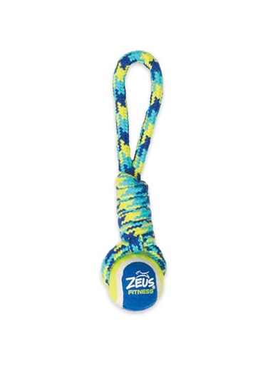 Zeus K9 Fitness by Zeus Tennis Ball Rope Tug - 23 cm