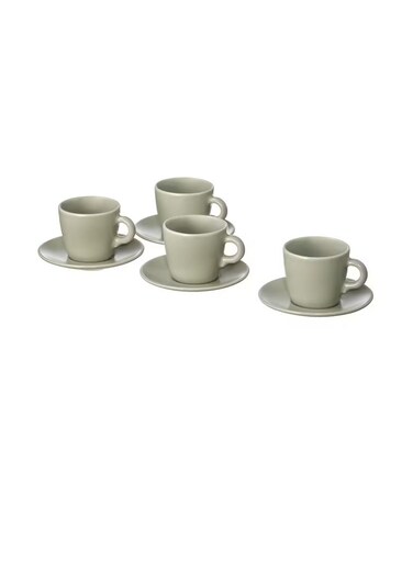 with saucer, matt green7 cl