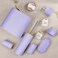 10 Piece Purple Bamboo Plastic Bathroom Accessories Set