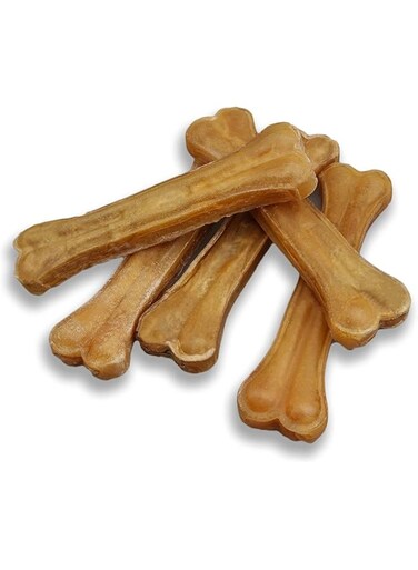 Coodipet Dog Chewing Bones 5 cm x 5 Pieces, 100% Natural Cowhide Skin Bones and Dog Bones for Small Dogs, Dog Bones, Protein-Rich