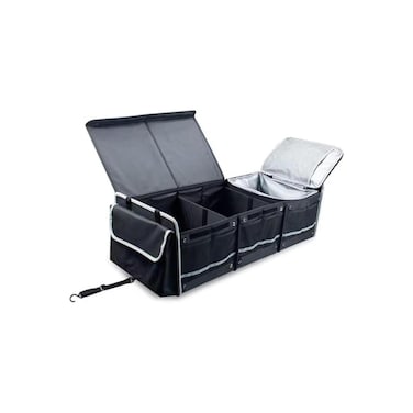 Collapsible Car Boot Organiser, Black, 31.4x13.8x10.2cm, Multi-Compartment, Extended Size