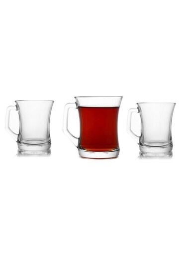 6-Piece Zein Glass Mug Set Clear 79x96mm