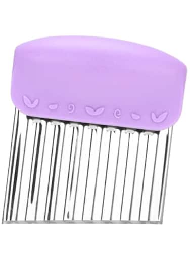 Fissman Crinkle Cut Tool, All-In-One Multifunctional Wavy Chopper Stainless Steel Tool Assistant, Suitable for Vegetable Safe Potato Slicer Cutter French Fry Cutting Tool Kitchen Gadgets. (Purple)