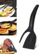 Flipper Spatula 2 in 1 Grip and Flip Spatula Tongs Spatulas for Kitchen use Eggflipper Spatulaflipper Eggturner Pancake Fish French Toast Omelet Making for Home Cooking Tool (black&iuml;&frac14;&permil;
