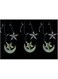 Rosy.Moment 105LED Ramadan Moon-Star Curtain Lights, 3M LED Decorative Night Lights for Ramadan Home Decoration Party-(Warm White) Battery operated