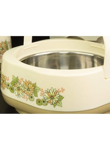 Hot And Cold 5-Layer Food Container, Cream Floral