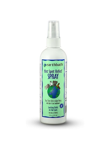 Earthbath Hot Spot Relief Spray Tea Tree Oil and Aloe Vera Soothing for Dogs Puppies 8oz