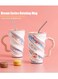 Set w/Lid, Metal Straw - Ceramic Mug with Integrated Tea Bag Rest - Best Friend Coffee Tumbler with Lid and Straw - Reusable Coffee Cup (Mermaid)