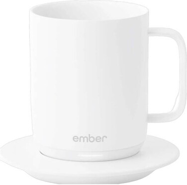 Ember Temperature Control Smart Mug, 14 oz, 1-hr Battery Life, App Controlled Heated Coffee Mug, Smart LED , Auto Sleep, White   CM17