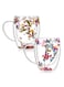 2 Pcs 350 ml Double Wall Glass Coffee Mugs Clear Immortal Flower Coffee Mug with Handle Creative Insulated Heat Resistant Coffee Cups for Tea Cappuccino Espresso Latte