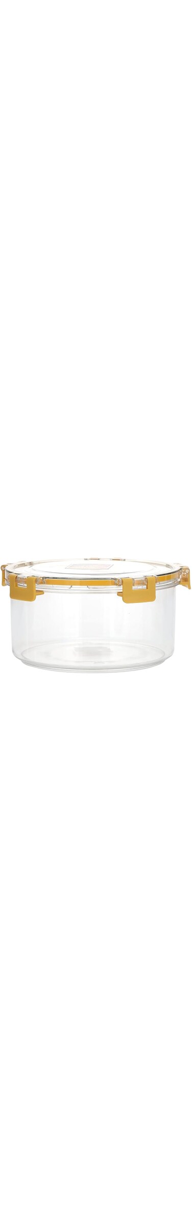 Royalford 2350 ML Round Airtight Container With A Lid-RF11256 Plastic Container With A Silicone Sealing Ring Fitted Lid Transparent Storage Container, Yellow