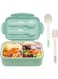 MAKINGTEC Bento Box For Kids and Adults, 3 Compartment Containers with Dividers, Microwave Safe (Green)
