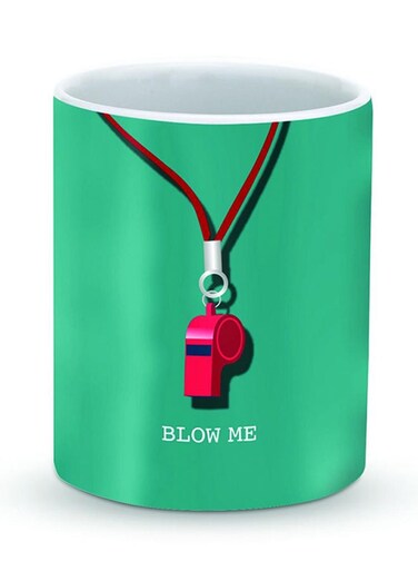 Premium Blow Me Designer Mug Green/Pink