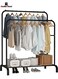 Garment Rack，Freestanding Hanger Double Pole Multi-functional Bedroom Clothing Rack, Black