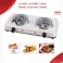 2000W Double Burner Electric Stove - Portable Spiral Coil Hot Plate Countertop Cooktop, White Color

