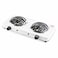 2000W Double Burner Electric Stove - Portable Spiral Coil Hot Plate Countertop Cooktop, White Color

