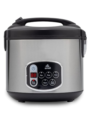 evvoli Multi-functional, Non Stick Rice and Grain Cooker, 650W 1.8 L, EVKA-RC5005B, Silver