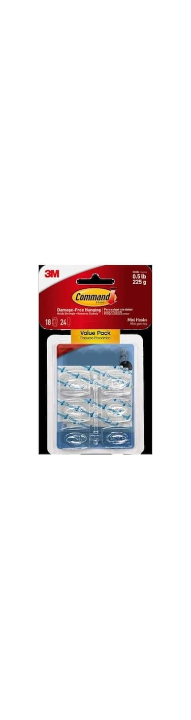 Command 6 Pack Clear Mini Hook