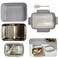 Stainless Steel Lunch Box with Removable Inner Tray, Leak-Resistant Silicone Seal, 2 Compartments, 19 &Atilde;&mdash; 14 &Atilde;&mdash; 5 cm, Rectangular, Light Blue Blush Pink Soft Yellow &acirc;&euro;&ldquo; SOBHYS (Light Blue)