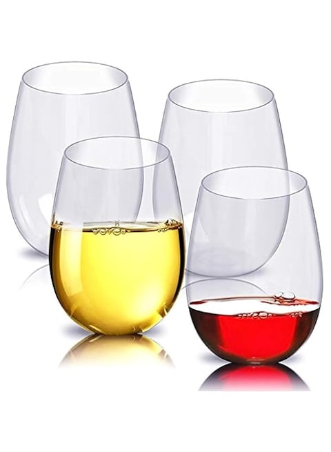 4pc/set Shatterproof Plastic Wine Glass Unbreakable PCTG Red Wine Tumbler Glasses Cups Reusable Transparent Fruit Juice Beer Cup