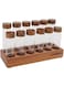 BROLEO Coffee Bean Storage Tubes Single Dose, 6PCS or 12PCS Coffee Bean Cellar, Dosing Glass Vials with Lids, Wooden Display Stand and Funnel, Airtight Sealed Glass Canister Jars Tubes