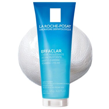 La Roche-PosayEffaclar Deep Cleansing Foaming Facial Cleanser, Cream Cleanser for Sensitive Skin, Daily Face Wash for Oily Skin and Acne Prone Skin to Minimize Look of Pores