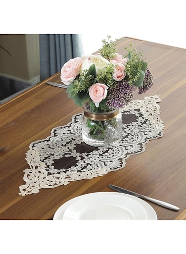 Popular Exquisite Embroidery Table Runner with Floral Pattern Decor Artistic Elegant Table Runners for Wedding Party Holiday Home Dinner Kitchen Tables (Black, 30x70cm)