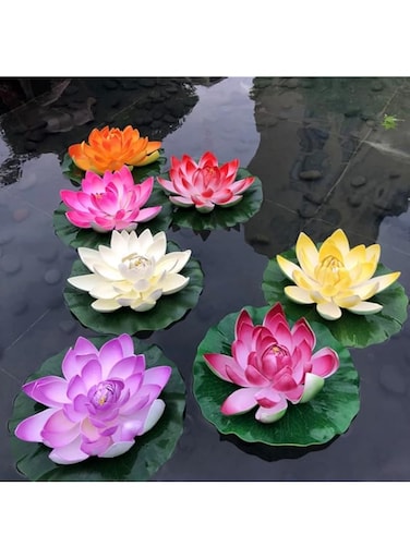 Blue Coral Solar Power LED Lotus Light RGB Color Change Floating Lotus Flower Solar Lamp Outdoor Garden Yard Waterproof Pond Pool Decor Night Light Wedding Decor (Red)